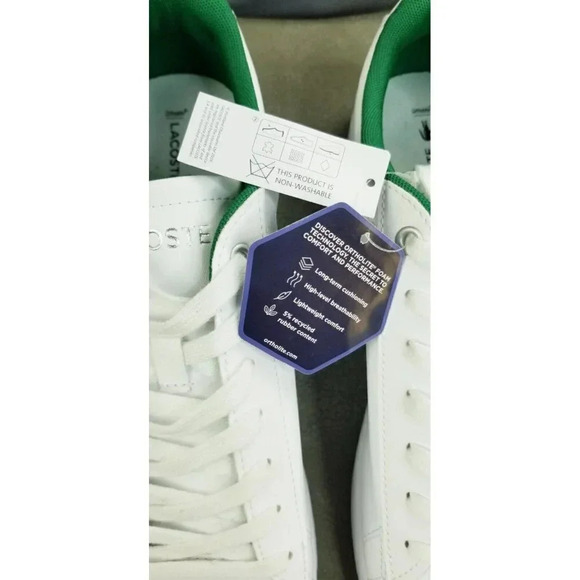 Lacoste Size 13 Men's Hydez 119 ECO Ortholite White Lace Up Fashion SneakerLogo - Picture 6 of 15